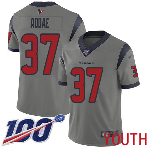 Houston Texans Limited Gray Youth Jahleel Addae Jersey NFL Football #37 100th Season Inverted Legend->youth nfl jersey->Youth Jersey